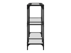 Best Mesa consola com tampo em vidro 98x30x81 cm aço PT828074 Transparente