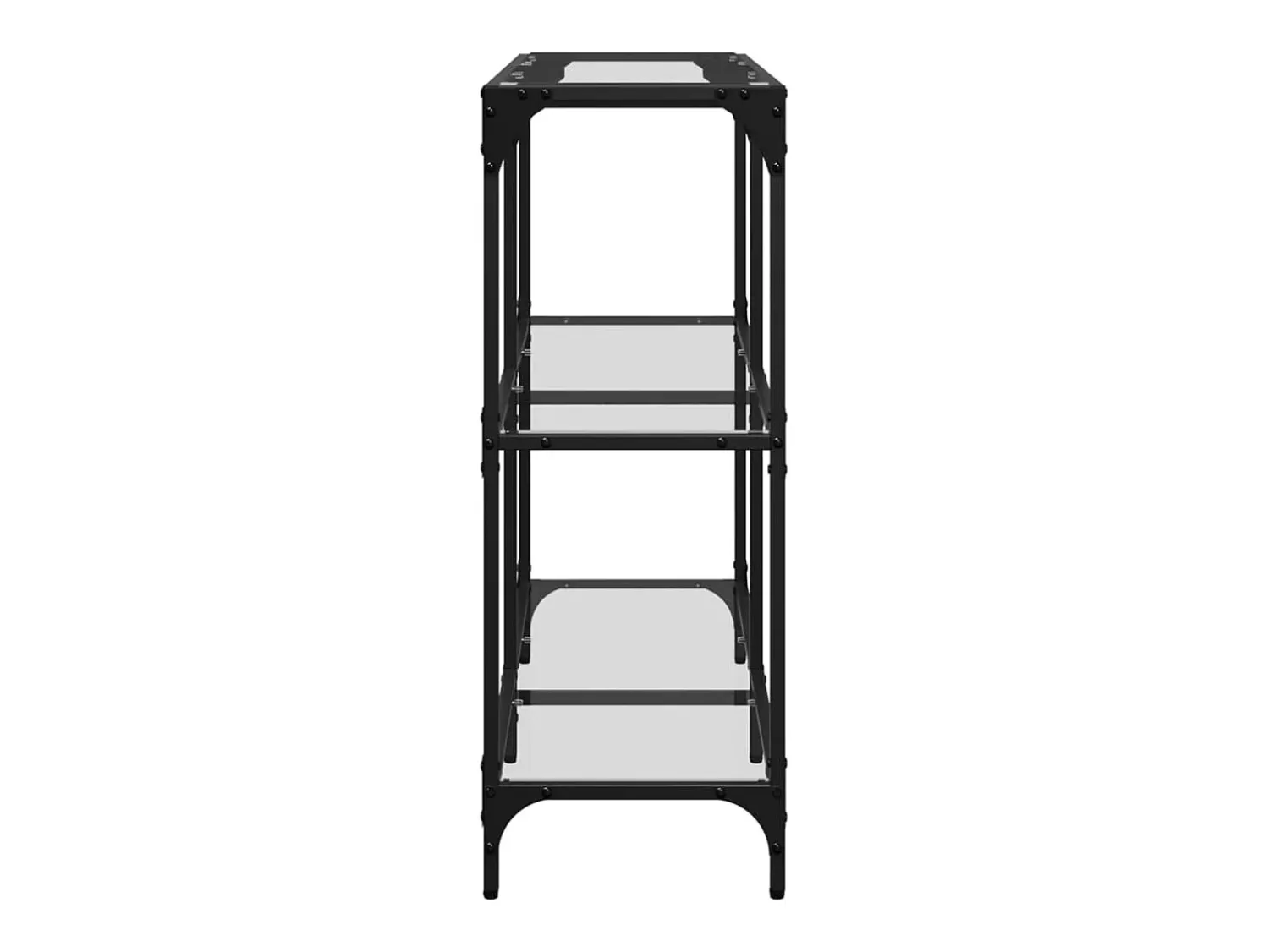 Best Mesa consola com tampo em vidro 98x30x81 cm aço PT828074 Transparente