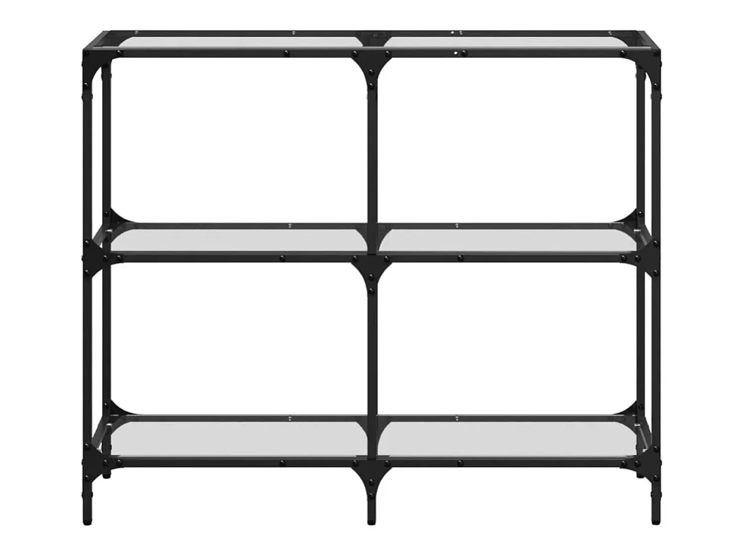Best Mesa consola com tampo em vidro 98x30x81 cm aço PT828074 Transparente