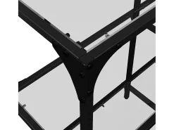 vidaxl Mesa consola com tampo em vidro 98x30x81 cm aço Transparente