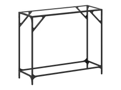Consola* Mesa consola com tampo em vidro 98x35x81 cm aço PT163615 Transparente