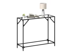 Consola* Mesa consola com tampo em vidro 98x35x81 cm aço PT163615 Transparente