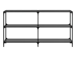 vidaxl Mesa consola com tampo em vidro 158,5x30x81 cm aço^ Consola