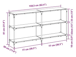 vidaxl Mesa consola com tampo em vidro 158,5x30x81 cm aço^ Consola