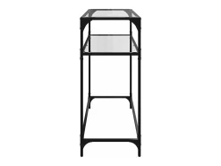 Consola| Mesa consola com tampo em vidro 98x35x81 cm aço PT933747 Transparente
