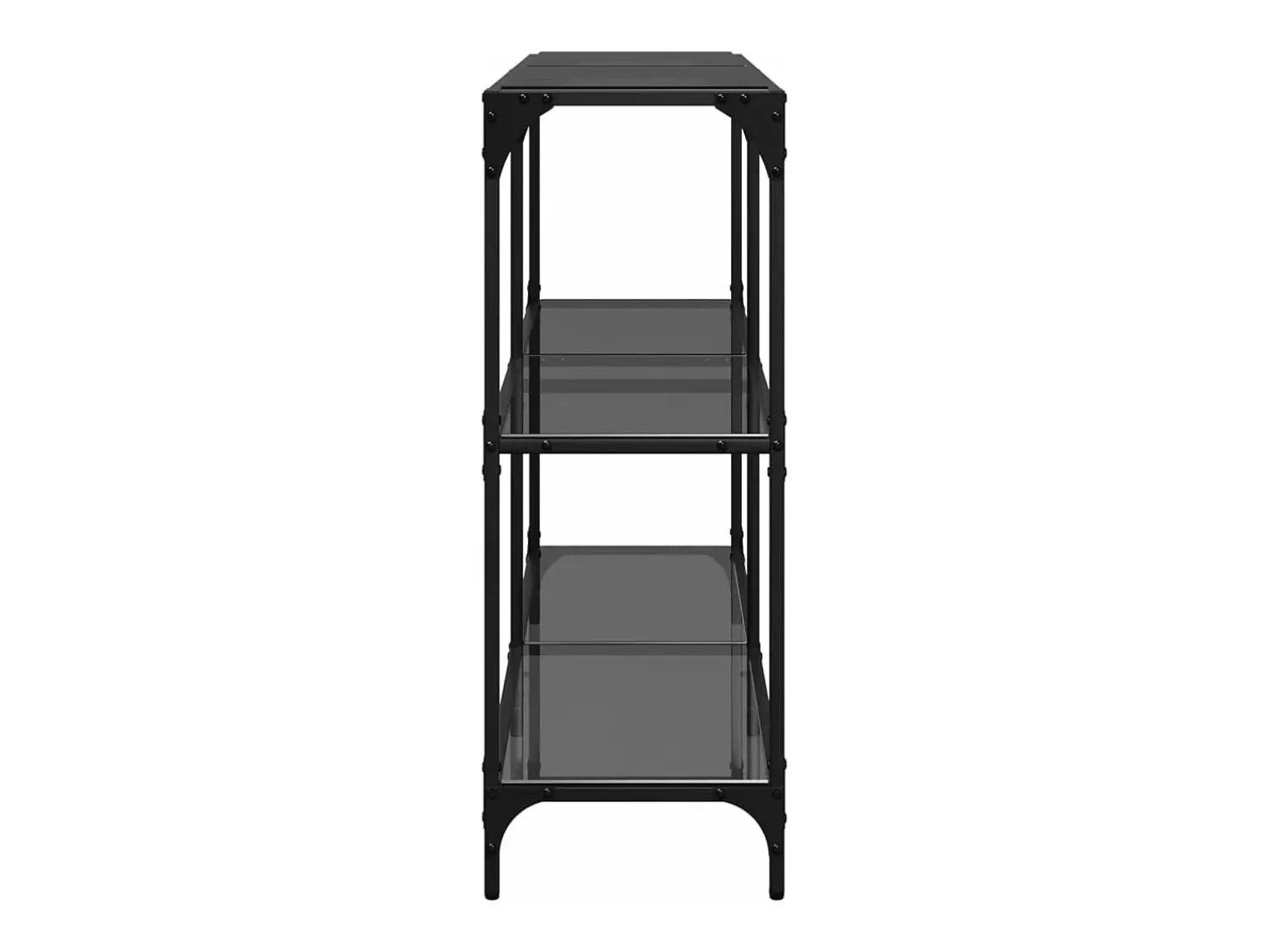 Consola| Mesa consola com tampo em vidro 118,5x30x81 cm aço PT571866 Preto