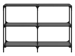 Consola| Mesa consola com tampo em vidro 118,5x30x81 cm aço PT571866 Preto