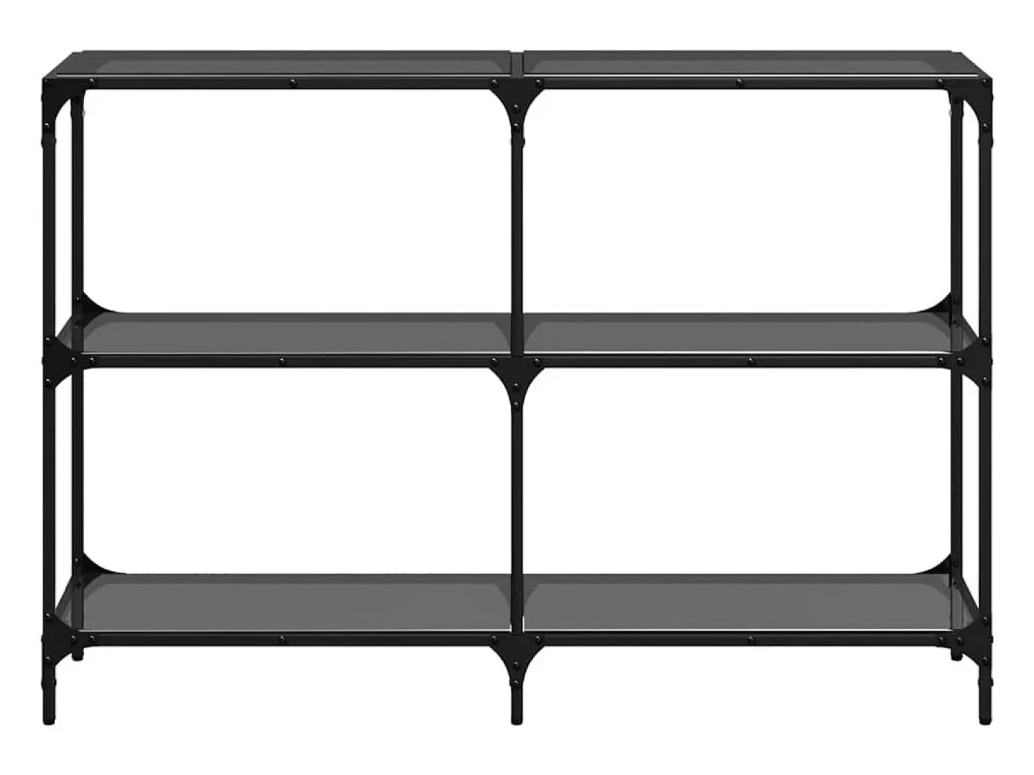 Consola| Mesa consola com tampo em vidro 118,5x30x81 cm aço PT571866 Preto