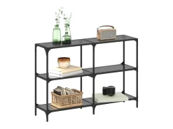 Consola| Mesa consola com tampo em vidro 118,5x30x81 cm aço PT571866 Preto