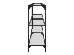 Consola*vidaxl Mesa consola com tampo em vidro 194,5x30x81 cm aço Transparente