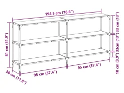Consola*vidaxl Mesa consola com tampo em vidro 194,5x30x81 cm aço Transparente
