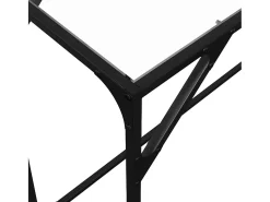 Clearance vidaxl Mesa consola com tampo em vidro 98x35x81 cm aço Transparente