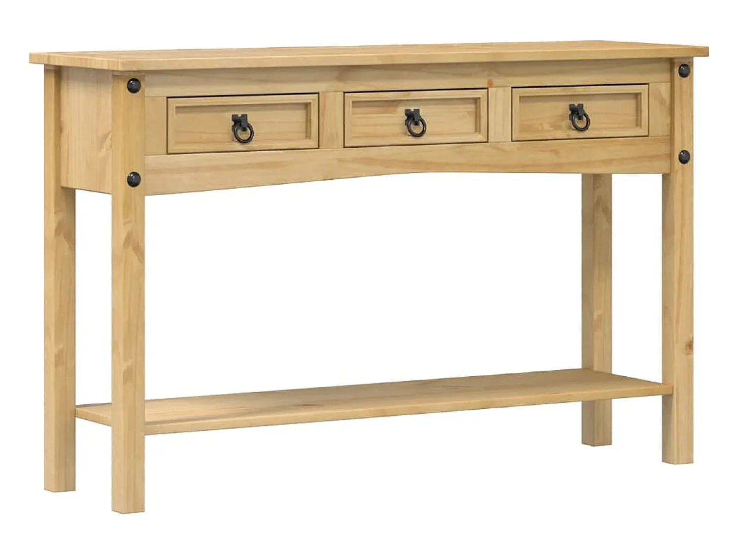 Consola| Mesa consola Corona 114x34,5x73 cm madeira de pinho maciça PT698972 Castanho