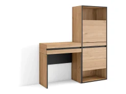 Discount Skraut Home Mesa consola de entrada, 130x35x145cm, Com gaveta, Sapateira, Carvalho Natural claro