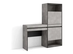 New Skraut Home Mesa consola de entrada, 130x35x145cm, Com gaveta, Sapateira, Cimento Cinzento