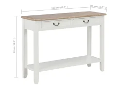 Consola*vidaxl Mesa consola de madera blanco 110x35x80 cm Branco