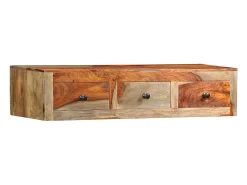 Consola*vidaxl Mesa consola de parede 100x25x20 cm madeira de acácia maciça Natural claro