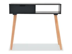 Sale Mesa consola de pinho maciço 80x30x72 cm PT772173 Preto
