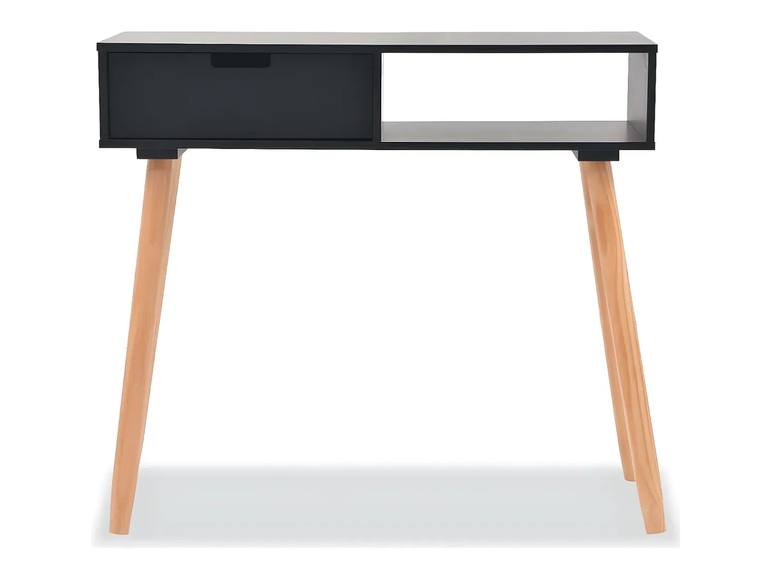 Sale Mesa consola de pinho maciço 80x30x72 cm PT772173 Preto
