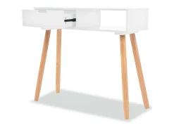 Consola*vidaxl Mesa consola de pinho maciço 80x30x72 cm Branco