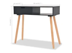 vidaxl Mesa consola de pinho maciço 80x30x72 cm^ Consola