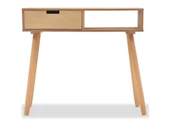 Clearance Mesa consola de pinho maciço 80x30x72 cm PT174040 Castanho