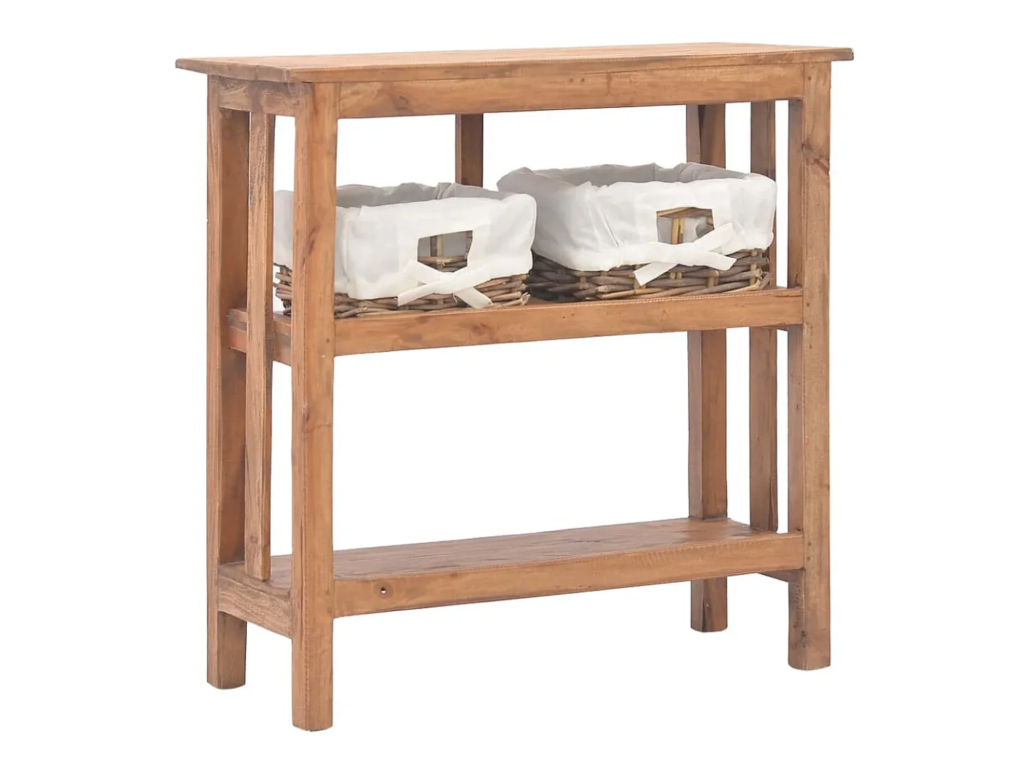 Consola*vidaxl Mesa consola em madeira de mogno maciça 69x28x70 cm Natural claro