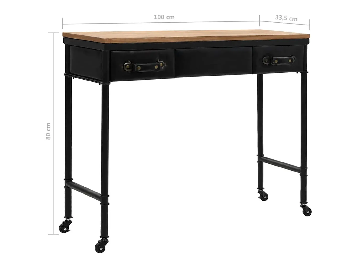 Consola*vidaxl Mesa consola em MDF e madeira de abeto 100x33,5x80 cm Multicor