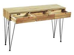 vidaxl Mesa consola em teca maciça 120x35x76 cm^ Consola