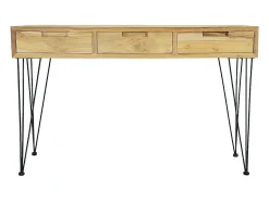vidaxl Mesa consola em teca maciça 120x35x76 cm^ Consola