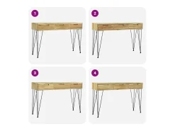 vidaxl Mesa consola em teca maciça 120x35x76 cm^ Consola