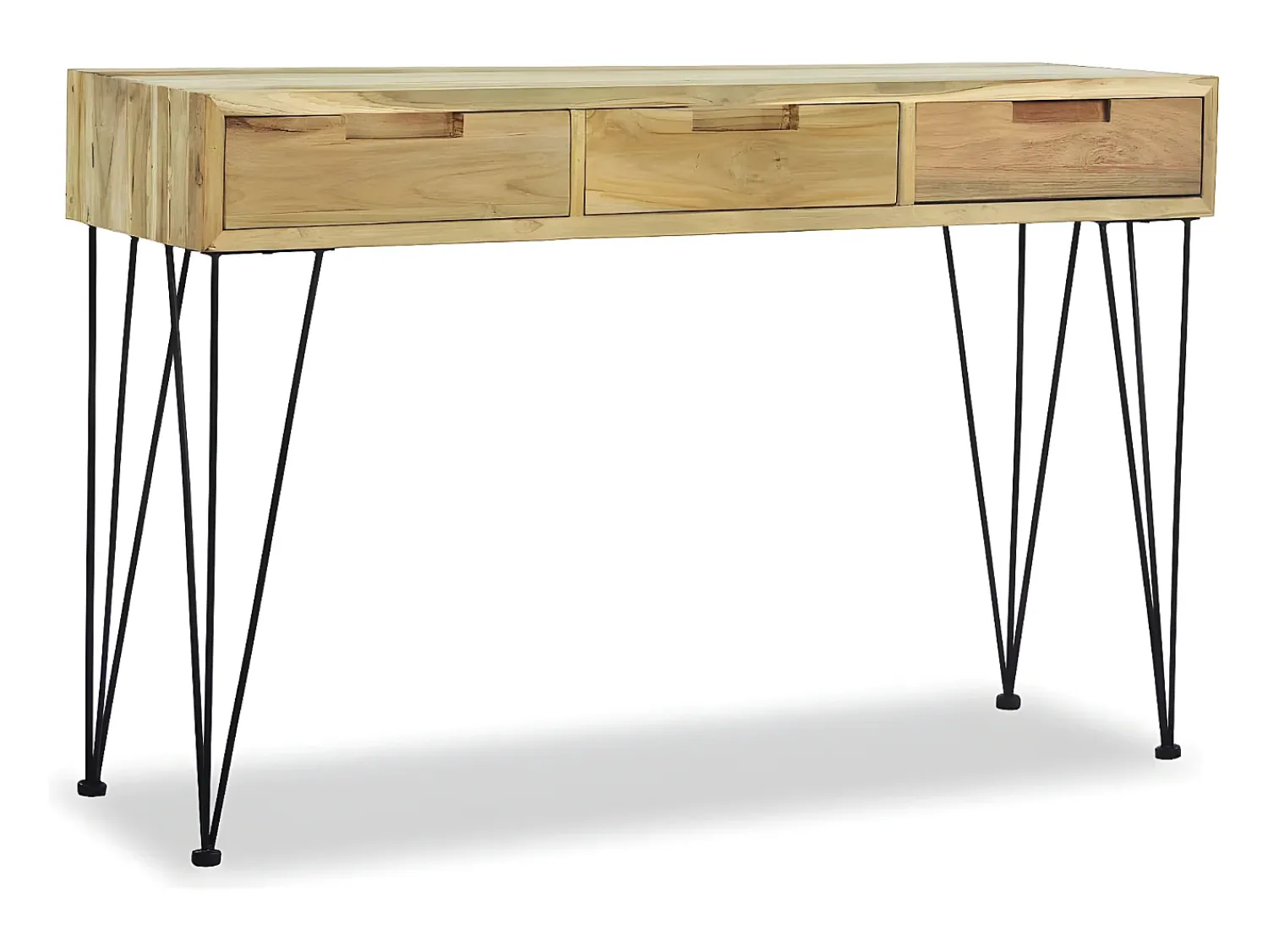 Outlet Mesa consola em teca maciça 120x35x76 cm PT302501 Castanho