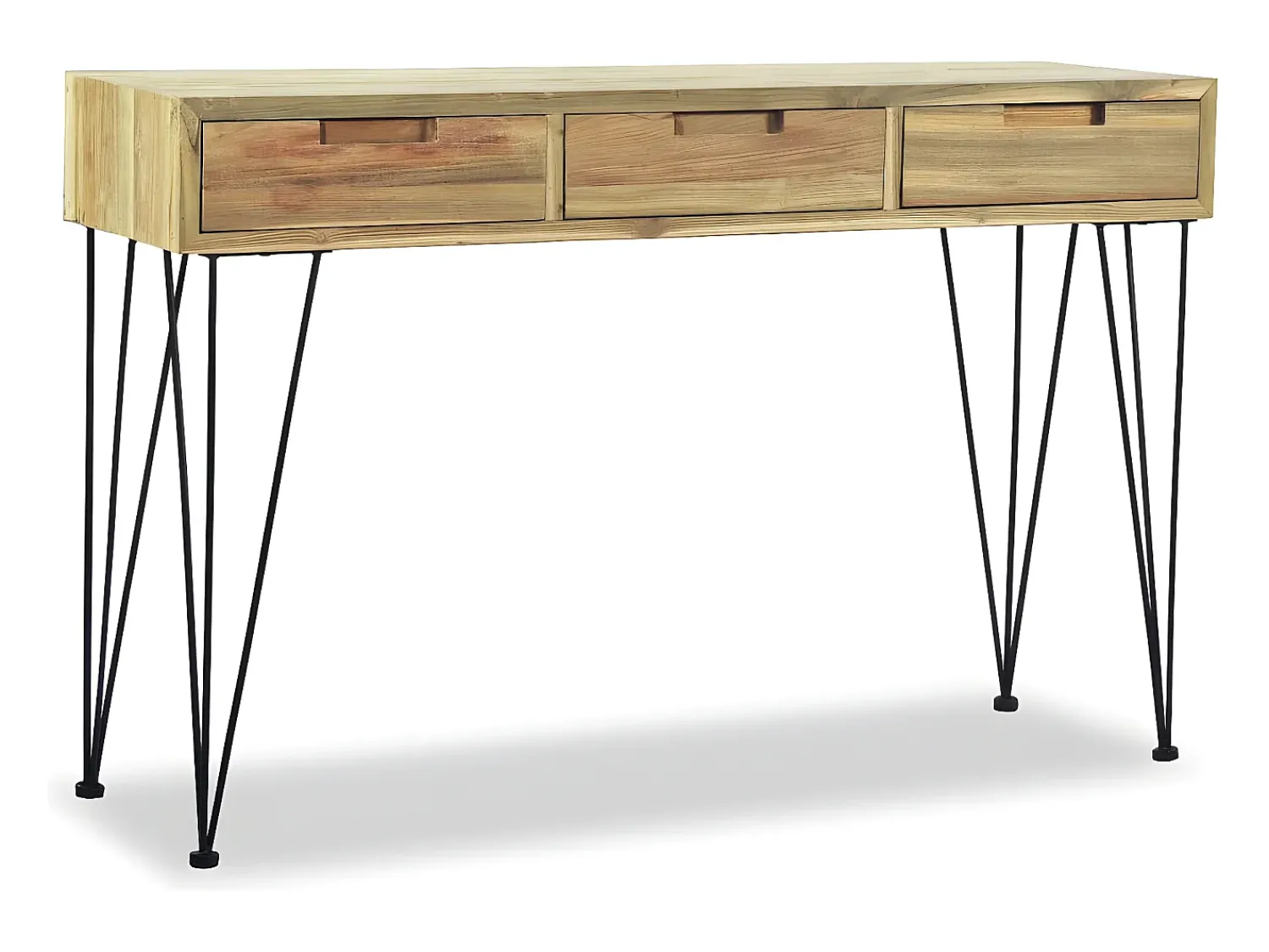 Outlet Mesa consola em teca maciça 120x35x76 cm PT302501 Castanho