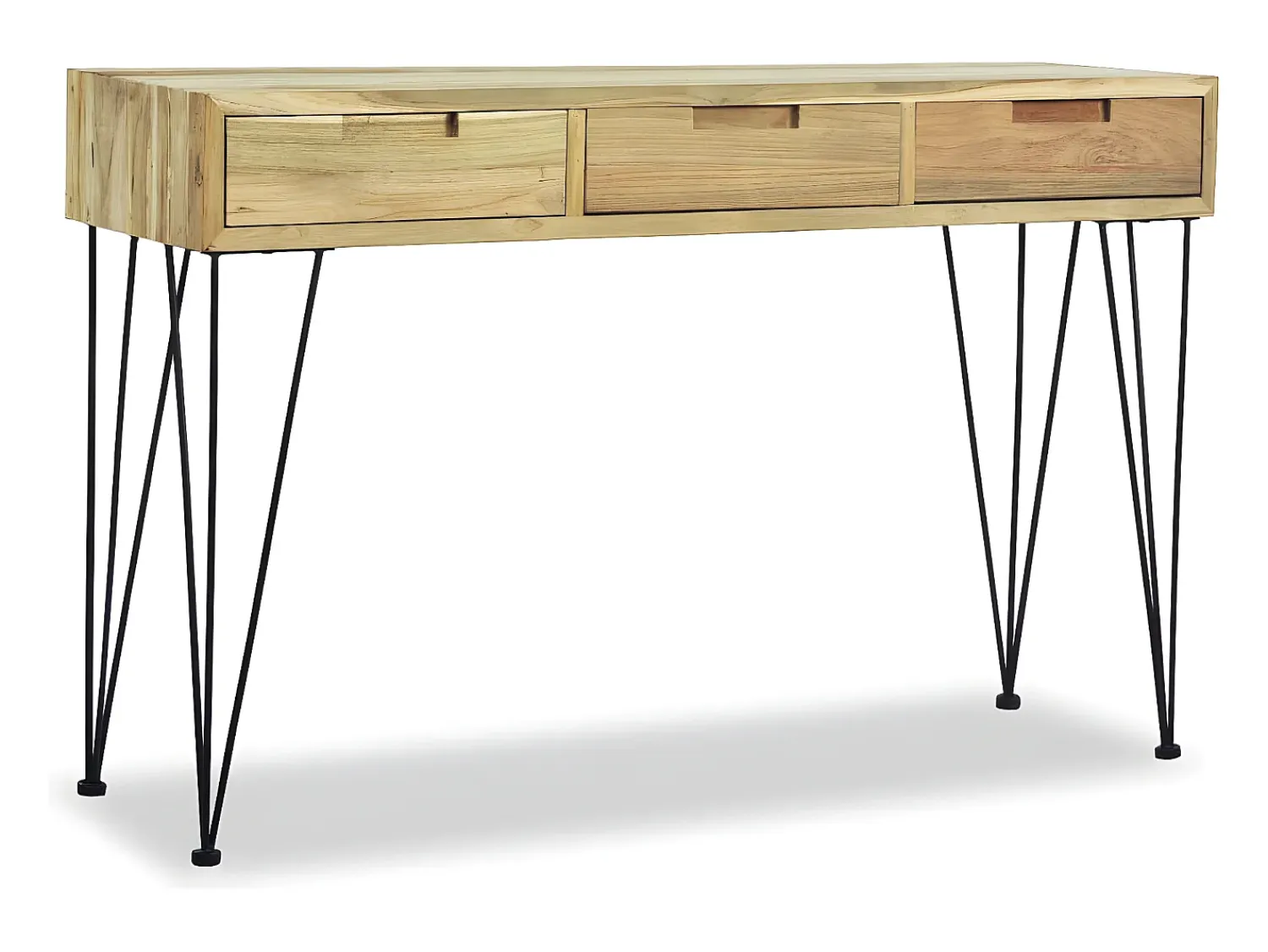 Outlet Mesa consola em teca maciça 120x35x76 cm PT302501 Castanho