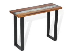 Discount vidaxl Mesa consola em teca 100x35x75 cm Natural claro