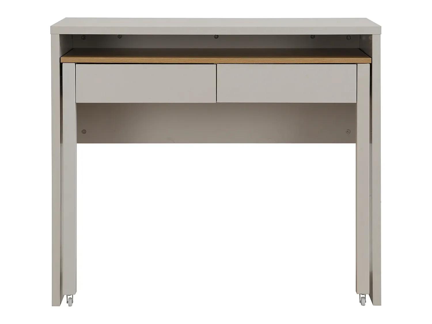Consola|Vente-unique Mesa consola extensível com 2 gavetas nas cores bege e natural - LOAVIA Bege / Natural claro