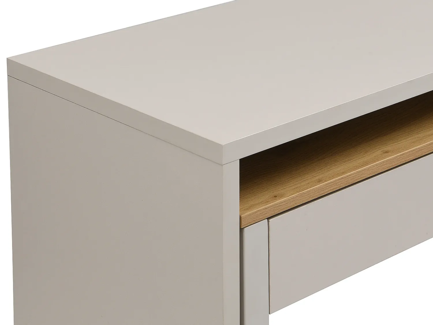 Consola|Vente-unique Mesa consola extensível com 2 gavetas nas cores bege e natural - LOAVIA Bege / Natural claro