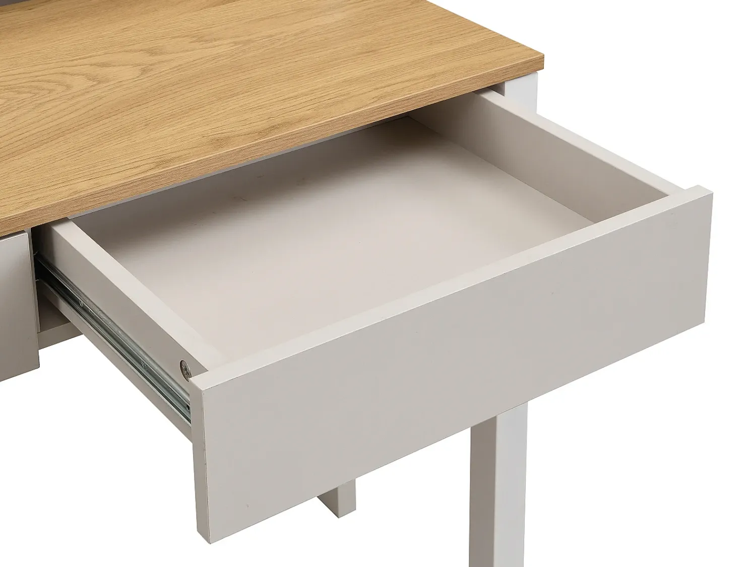 Consola|Vente-unique Mesa consola extensível com 2 gavetas nas cores bege e natural - LOAVIA Bege / Natural claro
