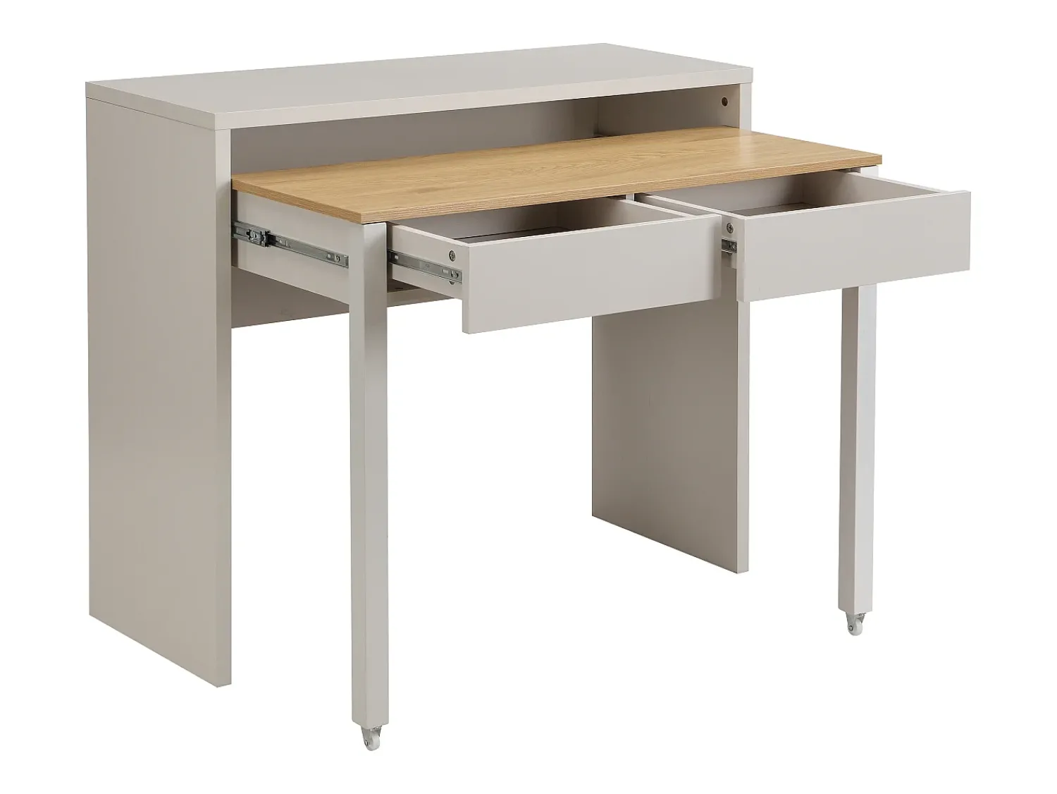 Consola|Vente-unique Mesa consola extensível com 2 gavetas nas cores bege e natural - LOAVIA Bege / Natural claro