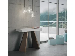 Consola|ITAMOBY Mesa consola extensível 90x40/300 cm Diamante Cinza Branca quadro Urso Branco