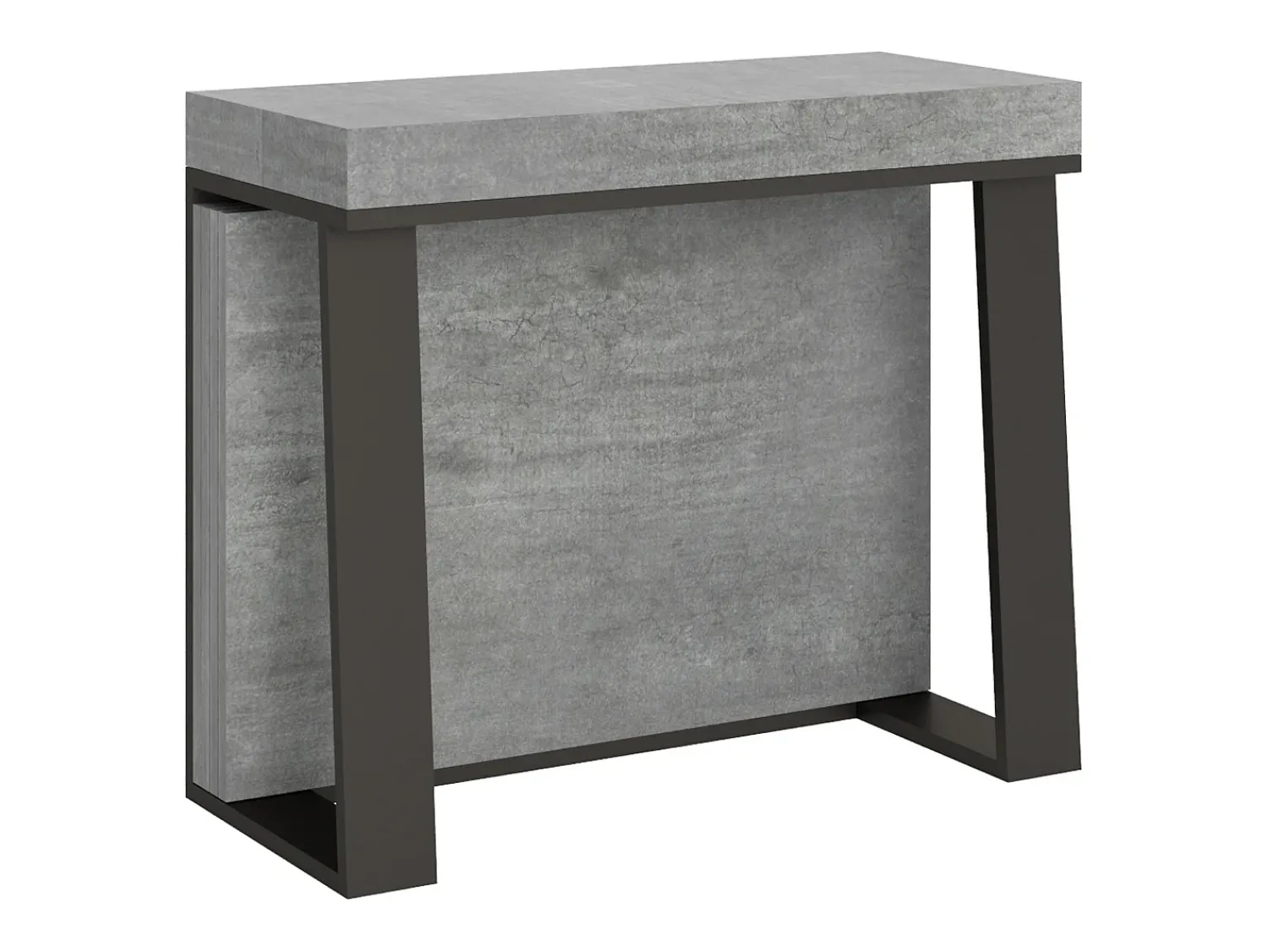 Consola|ITAMOBY Mesa consola extensível 90x40/288 cm Asia Cimento quadro Antracite Cinzento