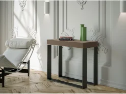 ITAMOBY Mesa consola extensível 90x40/300 cm Elettra Tortora quadro Antracite^ Consola