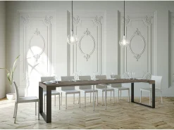 ITAMOBY Mesa consola extensível 90x40/300 cm Elettra Tortora quadro Antracite^ Consola