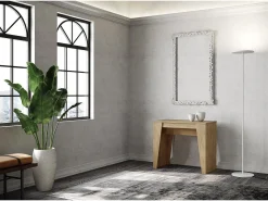 Consola|Ityhome Mesa consola extensível 90x48/204 cm Anvar Small carvalho natural Castanho
