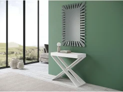 Consola|ITAMOBY Mesa consola extensível 90x40/196 cm Diago Small Cinza Branca quadro Branco