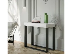 New ITAMOBY Mesa consola extensível 90x40/300 cm Elettra Cinza Branca quadro Antracite Branco