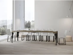 ITAMOBY Mesa consola extensível 90x40/300 cm Paxon Tortora quadro Antracite^ Consola