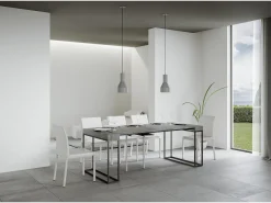 Consola*ITAMOBY Mesa consola extensível 90x40/300 cm Epoca Cimento quadro Antracite Cinzento