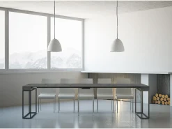 Consola*ITAMOBY Mesa consola extensível 90x40/300 cm Epoca Cimento quadro Antracite Cinzento