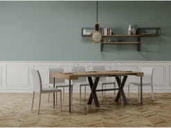 Clearance ITAMOBY Mesa consola extensível 90x40/196 cm Xenia Small Carvalho Natural quadro Antracite Natural claro